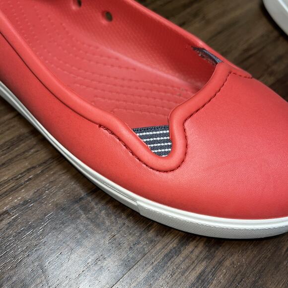 Crocs Citilane Dual Comfort Womens Ballet Red-White Flats Slip On Shoes Size 9 - Picture 10 of 10